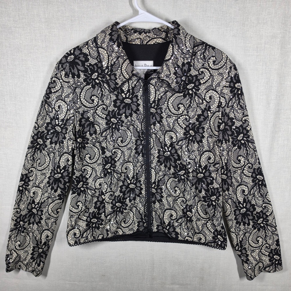 Joseph Ribkoff Jacket Womens 14  Elegant Dressy Floral Lace Sequin 
Evening Wear